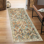 Keen Home Design 2x10 Rug - Machine Washable Runner with Non-Slip Backing, Ideal for Hallway, Entryway, Kitchen, Laundry Room - Vintage, Easy Clean, Durable, Low Pile Rug - (2'6" x 10')