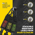 Tribe Lifting Tube Resistance Bands for Working Out Men and Women - 180lb Exercise Bands Set with Handles, Resistance Band Bar, Ankle Straps, Foot Straps, Door Anchor for Home Gym Strength Training