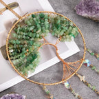 Tree of Life Dream Catchers Green Dream Catcher with Crystal Sun Catcher Prism Hangings Wall Window Bedroom Room Decor Gift for Girls Boys Adults