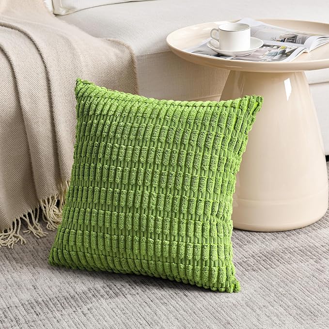 Fancy Homi 4 Packs Decorative Throw Pillow Covers for Living Room Couch Bed, Modern Farmhouse Boho Home Décor Accent Cushion Case, 24" x 24", Lime Green