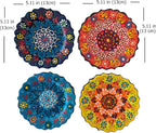 4-Piece 5-Inch Handmade Turkish Ceramic Plate Set – Wall & Table Decor & Jewelry/Ring Dish – Decorative Rings & Jewelry Tray Set