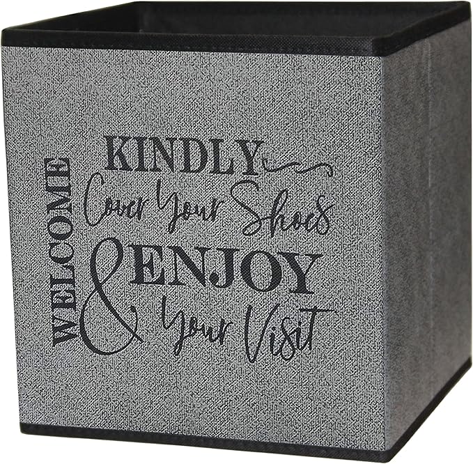 Life Charge Shoe Covers Box - Real Estate Agent Supplies Asking Guests to Please Cover Shoes - Disposable Shoe Bootie Holder For Realtor Listings & Open Houses - Indoor Use | 5 Pack Grey & Black