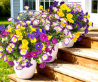 Artificial Faux Flowers for Outdoors, 12 Bundles Artificial Plants Outdoor UV Resistant, Fake Morning Glory Silk Flowers for Outside Planter Porch Patio Yard