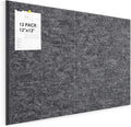 Large Cork Board for Walls 48"x36" |Cork Board Alternative| 12 Pack Felt Wall Tiles| Dark Gray Bulletin Board with Removable Adhesive | Cork Boards Pinboard for Office Home Classroom，Dark Gray