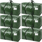TICONN 6 Pack Extra Large Moving Bags Heavy Duty with Zippers & Carrying Handles, Durable Storage Bags Moving Boxes for Closet Organizers and Storage (6 Pack, Olive)