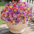 Artificial Flowers for Outdoors Potted Spring Decor, 12 Bundles Fake Summer Daisy with Realistic Eucalyptus Leaves, Faux Plants for Greenery Boxwood Porch Patio Garden Pot Lawn