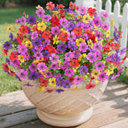 Artificial Flowers for Outdoors Potted Spring Decor, 12 Bundles Fake Summer Daisy with Realistic Eucalyptus Leaves, Faux Plants for Greenery Boxwood Porch Patio Garden Pot Lawn