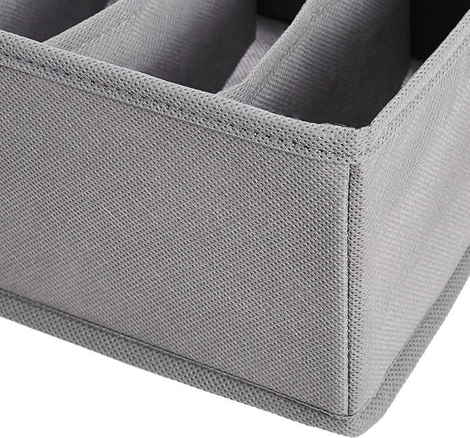 Amazon Basics Underwear Drawer Organizer Dividers for Closet Organization and Storage, Fits Perfectly in Dresser, 2-Pack, Gray | Pack of 2