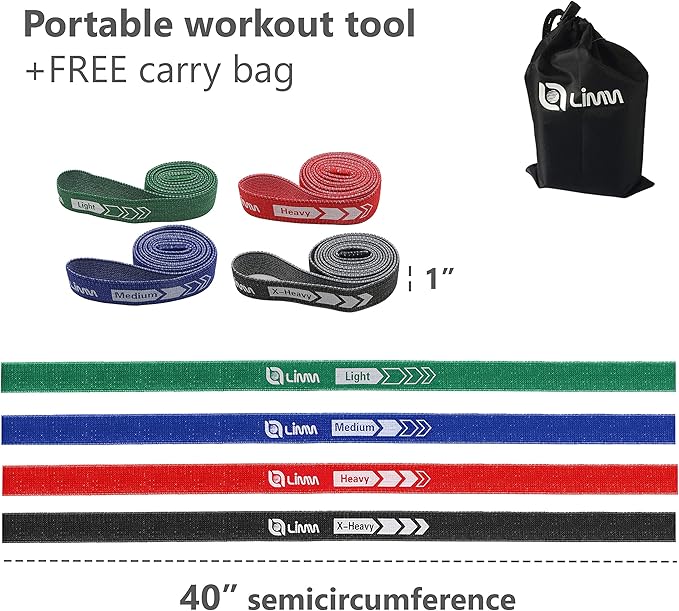 Fittest Pro by Limm Resistance Bands for Legs and Butt, Fabric Exercise Loop Bands Yoga, Pilates, Rehab, Fitness and Home Workout, Strength Bands for Booty