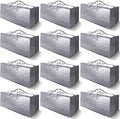 12 Pack Heavy Duty Extra Large Moving Bags W/Backpack Straps - Strong Handles & Zippers, Storage Totes For Space Saving, Fold Flat, Alternative to Moving Box and Storage Bin, Silver