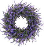 26" Purple Lavender and Eucalyptus Wreath - Artificial Farmhouse Front Door Decor for Porch, Window, Wall | Spring, Summer, Fall Home Decor Gift