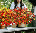 Artificial Mums Fall Flowers for Outdoors, 12pcs Fake Mums UV Resistant Outdoor Artificial Plants, Faux Silk Flowers Plants for Porch,Garden, Patio,Window Box Decoration