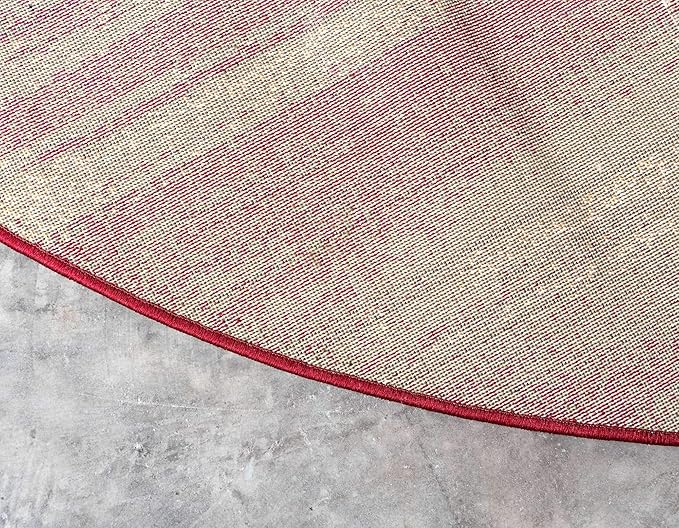 Unique Loom Barista Collection Area Rug - Timor (4' 1" Round, Multi/ Red)