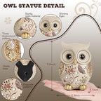 Owl Statue for Home Decor Accents - Boho Decor for Rooms, Bookshelf, Office Table and Living Rooms, Vintage Cute Figurines for Bird Lovers Owl Gifts