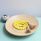 Meplait 39in Wood Bead Garland Farmhouse with Tassels,Versatile Prayer Beads Boho Chic Wall Hanging Home Decor (Yellow