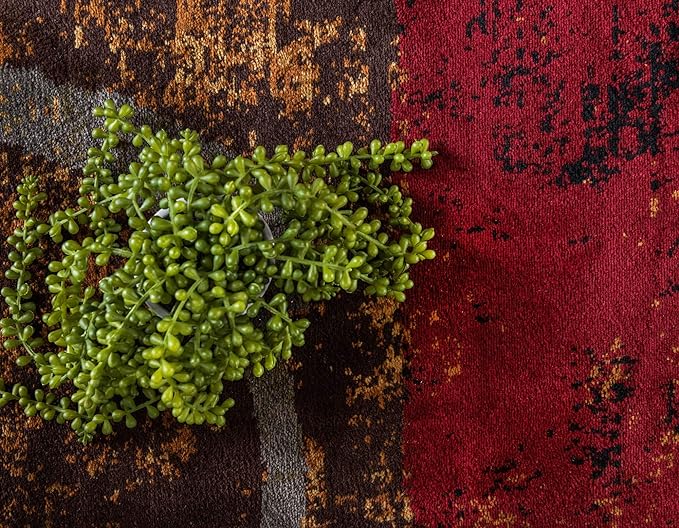 Unique Loom Barista Collection Area Rug - Kouillou (3' 1" x 5' 3" Rectangle, Multi/ Brown)