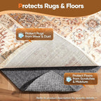 Veken Non Slip Cushioned Rug Pad Gripper 5 x 7 Ft, Felt and Silicone Backing, 1/8 inch Thick Carpet Liner for Hardwood Floors and Finishes, Under Area Rugs Anti Skid Mat, Keep Rugs Safe and in Place