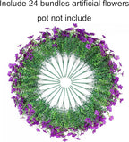 Ivydale Artificial Flowers for Outdoor 24 Bundles Fake Mums UV Resistant Silk Daisy Faux Plants for Outside Planter Home Porch Patio Window Box Decor, Purple