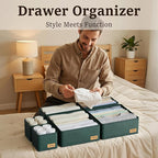 Drawer Organizer Clothes – Set of 6 Foldable Fabric Storage Bins for Dresser & Closet, Strong Structure, Fragrance Sachets Included, Organize Underwear, Socks, Baby Items, Cream