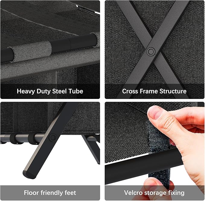 aboxoo 2 Pack Luggage Rack with storage, Guest Room Folding Suitcase Stands, Holds up to 120 lb, Space Saving Suitcase Holders for guest room, Bedroom Hotel, Black