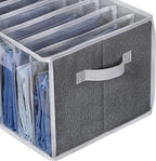 Zilink Upgraded Wardrobe Clothes Organizer with Support Board Clear Jean Organizer for Closet with 7 Grids Pants Organizer for Closet Shelf for Jean Pant Sweater Legging T-Shirt, 3 Pack