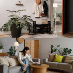 O'Bright Velum Floor Lamp - Elegant Linen Shade, Pull Chain Switch, Luxury Gold Handle, Modern Minimalist Design - Perfect for Living Room, Bedroom, Office - White