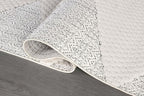 Modern Micro Loop Indoor Runner Rugs for Living Room Bedroom Kitchen Geometric Triangle White 2x7 Luxury Durable Low and High Pile Non-Shedding Stain Resistant Soft Area Carpet 2 x 7