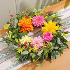 Summer Wreaths for Front Door 24 Inch, Artificial Spring Wreath with Dahlia and Peony for All Season Home Decor Easter Indoor Outdoor Wall Home Festival Celebrations