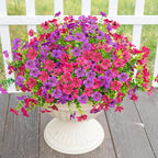 Artificial Fake Flowers Plants for Outdoors Spring Summer Decoration,16 Bundles Faux Flowers Silk Daisy Plants UV Resistant for Outside Planters Front Porch Patio Window Garden(Light Purple,Fuchsia)