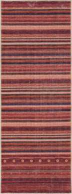 Keen Home Design 2x12 Rug - Machine Washable Runner with Non-Slip Backing, Ideal for Hallway, Entryway, Kitchen, Laundry Room - Vintage, Easy Clean, Durable, Low Pile Rug - (2'6" x 12')