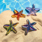 H&D HYALINE & DORA Hand Blown Glass Star Fish Figurines Blue Sea Animal Ornament for Home Decor,Tiny Glass Sea Animals Collectible for Seasonal Gift