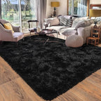 8x10 Area Rugs for Living Room, Ultra Soft Large Shag Black Bedroom Rug Upgrade Non-Slip Plush Modern Fluffy Carpet for Kids Boys Girls Room Home Decor Aesthetic