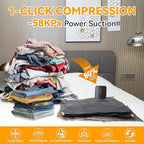 travel vacuum bags with Rechargeable Cordless Pump,12 Pack Vacuum Storage Space Saver Bags,vacuum luggage,Vacuum Seal Bags Seasonal Storage for Clothes Bedding Blanket Pillows Comforters