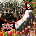 Giegxin 32 Pcs Crystal Christmas Ornaments Crystal Hanging Snowflakes Acrylic Xmas Tree Icicle Drop Decorations with Hooks for Christmas Snow Party Winter(Champagne)