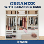 ZOBER Black Wooden Hangers - Heavy Duty, Non Slip Wood Hangers for Coats, Jackets, Suits, & Pants - Coat Hangers for Closet W/Bar and Notches 20 Pack
