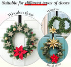 MCFULL Wreath Hangers for Front Door Valentines Day Decorations,12 in Black Wreath Door Hanger Hook,Over The Door Hooks for Front Porch Decor,Metal Garland Holder for Valentines Spring Wreath Decor