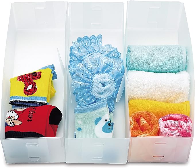 YBM HOME Closet Drawer Organizer for Underwear, Socks, Bras, Ties, Scarves, Foldable Dresser Storage Boxes (Small Drawer Organizers, Set of 3)