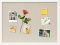 DAHAPYBOO Cork Board with Linen White,Bulletin Board 23"x17" Hanging Corkboards for Office Home School Message Board or Vision Board Decoration.