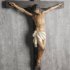 BC Catholic Crucifix Wall Cross in 24" H Jesus Christ indoor Home Decor Collectable Religious Gifts Renaissance Sculpture handmade By Buildclassic