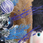 SLK 16-Pack Artificial Glitter Berry Stem Ornaments, Christmas Decorative Glittery Twigs, Picks, Branches for Tree, Wreath, Small Vase, Halloween Party (Royal Blue)