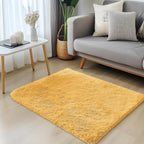 OLANLY 2x3 Machine Washable Small Bedside Rug, Soft Fluffy Shaggy Entryway Throw Rugs for Bedroom, Living Room, Indoor Floor Carpet for Kids Girls and Boys, Home Decor Aesthetic, Mustard Yellow