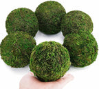 Decorative Moss Balls Set - Fake Moss Balls for Bowl Fillers, Centerpiece Decor, Home Decor, Vase Filler, Wedding Decor, Table Arrangement, Coffee Accents, DIY Crafts (Large - 3.2"-Set of 6)