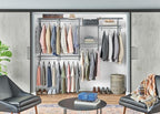 ClosetMaid ShelfTrack Wire Closet Organizer System, Adjustable from 5 to 8 Ft., With Shelves, Clothes Rods, Hardware, Durable Steel, Satin Chrome