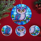 Owl Christmas Ornaments 2025 Stained Glass Effect Acrylic Hanging Gift, for Women, Owl Ornaments for Tree Windows, Ornaments for Christmas Trees Holiday Gifting, Thanksgiving Gift