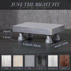 EOSAHR Pine Wood Risers for Decor for Kitchen Sink & Small Vanity - Versatile Risers Display Stands for Bathroom Decor - Chic Sponge Holder and Perfume Organizer (Gray, 8.5")