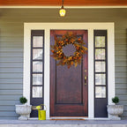 WreathDream 20 inch Fall Wreath Autumn Oak Leaves Wreath with Cape Gooseberry,Oak Leaf,Acorn,Berry,Pine Cone for Front Door Farmhouse Indoor Outdoor Festival Home Decor