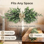 26" Farmhouse Olive Leaf Greenery Swag with Premium Burlap Bow, Realistic Faux Olive Branch Door Decor for Front Door, Wall, Mantel, Table, Kitchen, Bathroom, Weddings & Seasonal Styling, Green 2Pcs