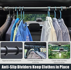 Car Clothes Hanger Bar Adjustable Garment Rack 30''-50'' Heavy-Duty Hanger Rod for Small or Medium Vehicles Travel Closet Black Metal Pole for Auto Clothing Organizers & Storage (Hold up to 120lbs)