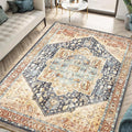 Keen Home Design 4x6 Rug - Machine Washable Area Rug with Non-Slip Backing, Ideal for Living Room, Dining Room, Bedroom - Vintage, Easy Clean, Durable, Low Pile Rug - (4' x 6')