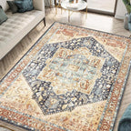 Keen Home Design 10x14 Rug - Machine Washable Area Rug with Non-Slip Backing, Ideal for Living Room, Dining Room, Bedroom - Vintage, Easy Clean, Durable, Low Pile Rug - (9'7" x 14')